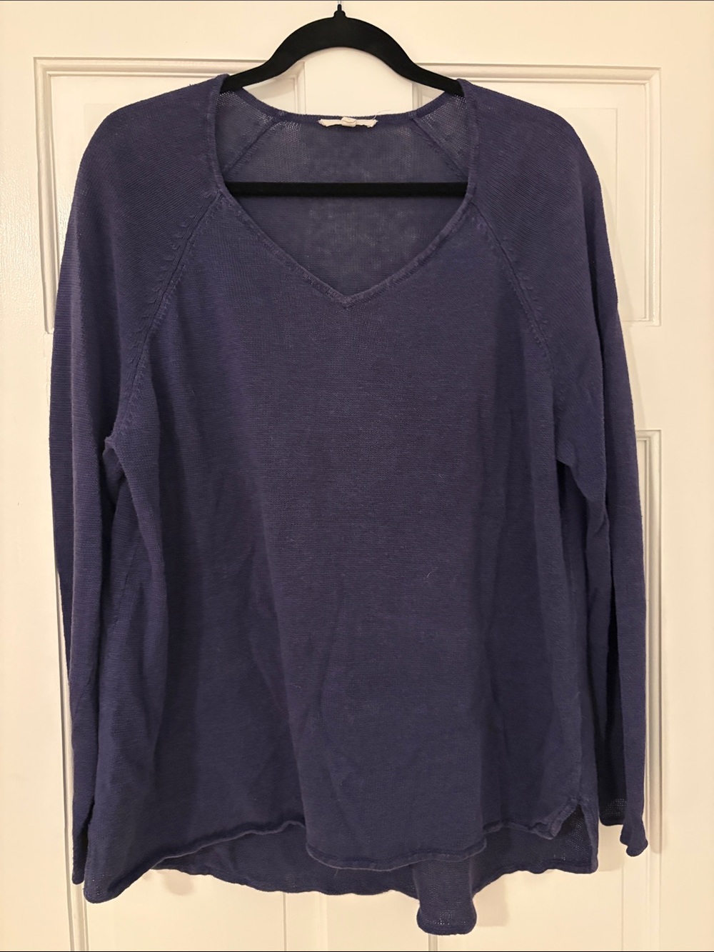 Eileen Fisher Women's V-Neck Cotton Lightweight Pullover Sweater - Purple